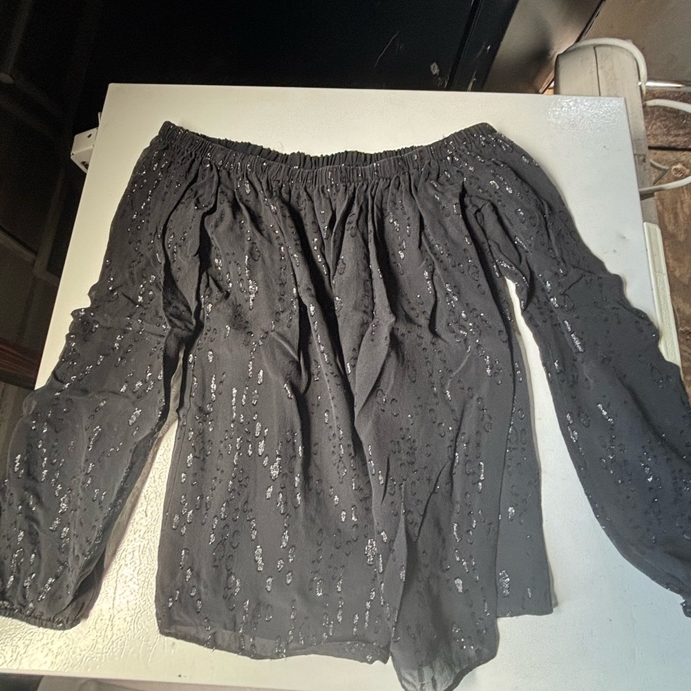Lilly Pulitzer Black Top with Silver Accents